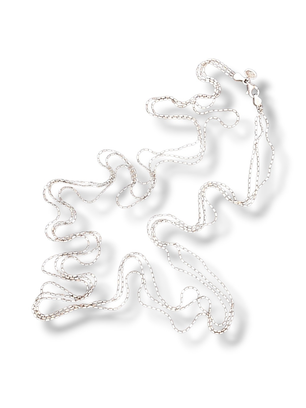 Silpada Sterling Silver 3 Chain Long Necklace - Shimmering Silver Tone